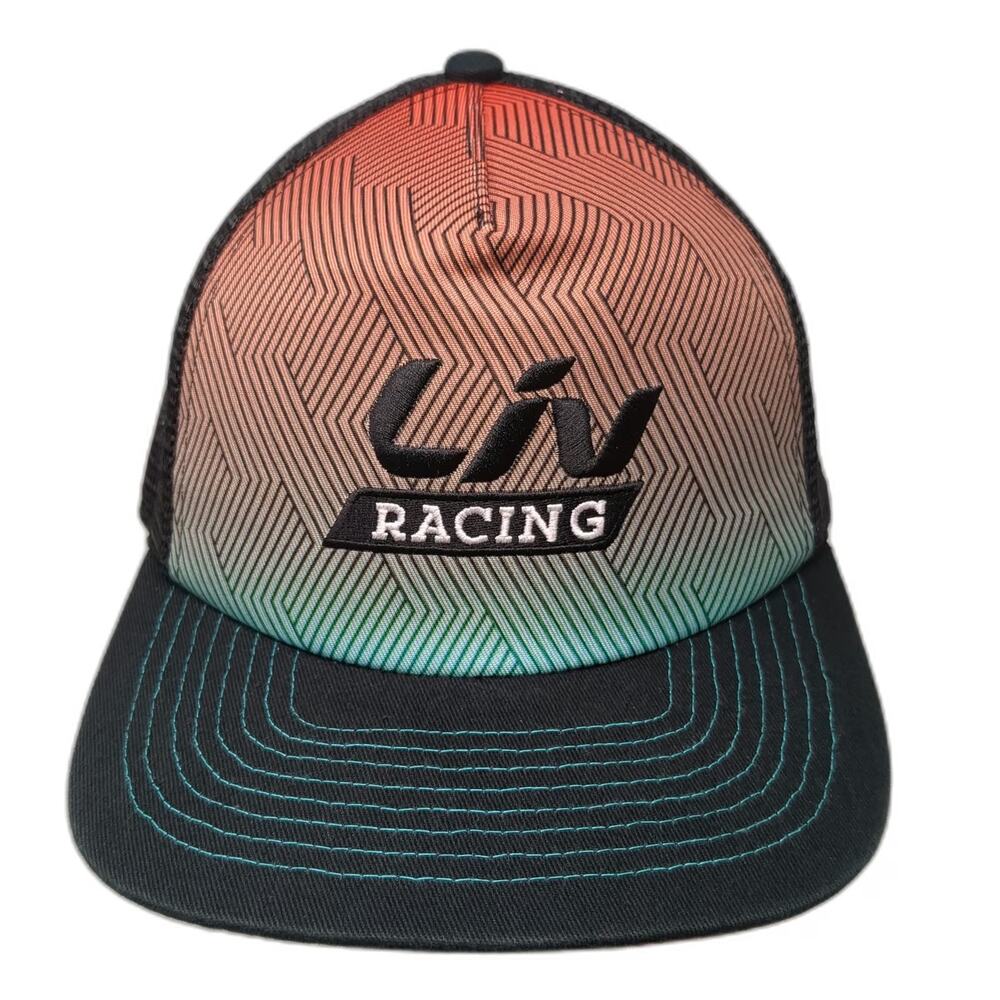 Liv Racing Trucker Hat Black One Size Snapback Geometric Gradient Mesh Back